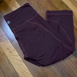 Athleta Salutation purple cropped leggings; medium petite